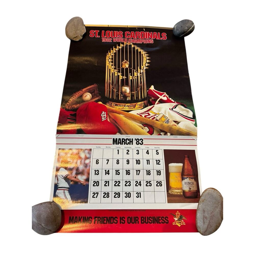 1983 St. Louis Cardinals 1982 World Champions Calendar Anheuser Busch Beer Promo